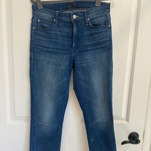 Mother- Mid-rise Dazzler crop fray